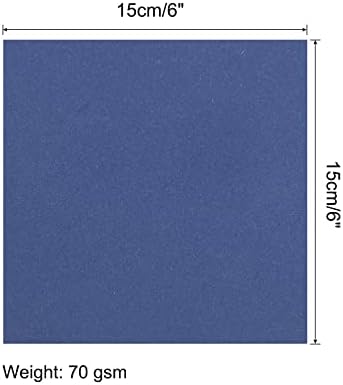 Meccanixity 100 folhas de origami papel de dupla face azul marinho de 6x6 polegadas folha quadrada para