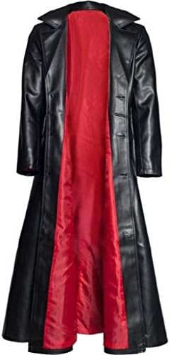 Charberry 2019 New Men's Fashion Gothic Long Coat Leather Coat Jacket Jackets Black