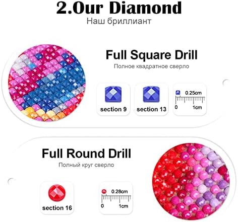 Pintura de diamante 5D DIY por kits de números, adultos kits de pintura de diamante grandes drill bordado de