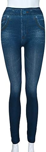 Calça jeans bolso bolso de tamanho de tamanho feminino fitness plus size jeans jeans leggings jeans de jeans