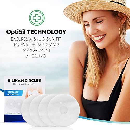 Kit de silicone cicatriz de mama transparente- 4 Silikan Circle Silicon Silicone & Silicone Tapes Tiras