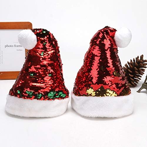Soimiss Festival de Natal Chapéu unissex Glitter Santa Decoração de lantejoulas de lantejoulas chapéu de natal 2pcs