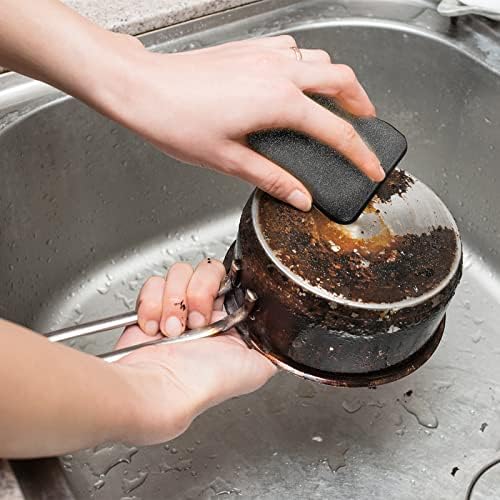 BELHOPE ESPERAÇÕES NÃO ROTRAÇÕES, esponja reutilizável de lavagem de louça dupla face para cozinha-2 pacote retangular preto