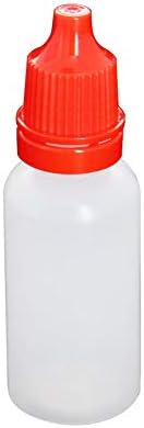 Bettomshin 8pcs 15ml PE Plástico Garrafas de queda de plástico, frasco de boca fina de gotas de líquido líquido de líquido espremizado, garrafa de armazenamento de vedação de amostra líquida com tampa vermelha