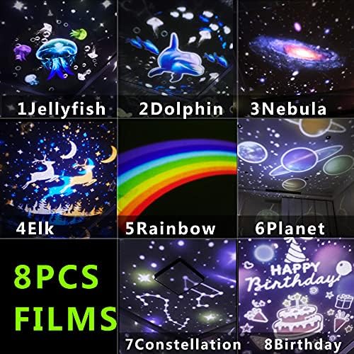 Ocean Night Night Light Projector para Kid, Kids Jellyfish Galaxy Projector, Nebula Star Boys