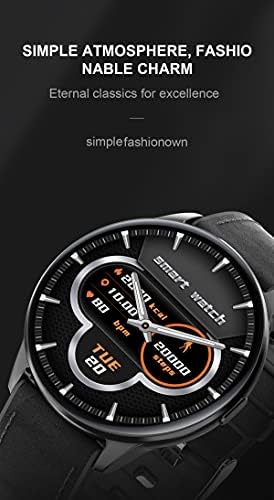 ECENS Y90 Smart Watch for Men Compatible for iPhone e Android, Touch Screen Touch Screen Watch Smartwatch, rastreador de atividades à prova d'água IP68 com pressão cardíaca de pressão arterial monitor