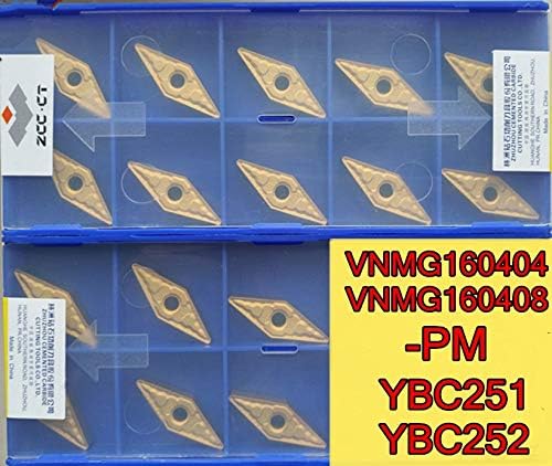 FINCOS VNMG160404-PM VNMG160408-PM 10PCS/SET YBC251 YBC252 ZCC.CT CNC PROCESSÃO DE BLADE DE CARBIDO: