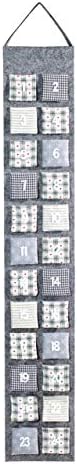 Heitmann Deco 91562 Feel Advent Calendário para encher, tecido cinza, 39 x 23 x 3,5 cm