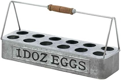 Cesta de ovos de metal galvanizada 14.25x3.75x6.5