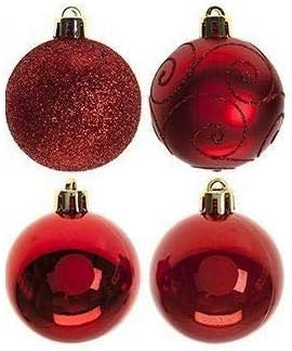 Pacote de Toyland de mancais de Natal de 24-6 cm - Glitter, Designs de redemoinho fosco e glitter brilhante - decorações de Natal