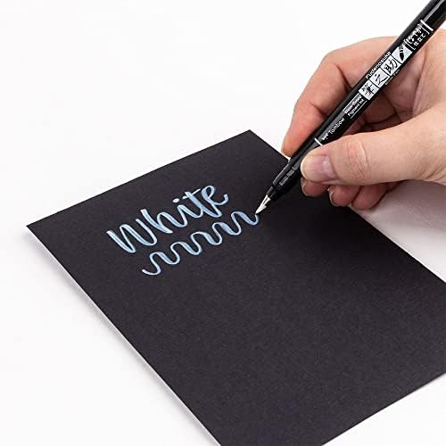 Tombow Brush Pen Fudenosuke pastel para papel preto, branco