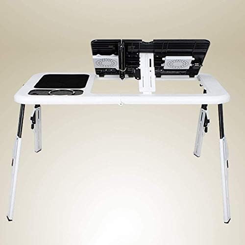 Mesa de laptop lhllhl ， mesa ajustável, mesa de cama portátil, bandeja de café da manhã de sofá dobrável, notebook Stand com refrigerador de resfriamento