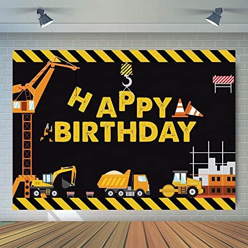 Wolada 6x4ft Construction Backdrop para fotografia Construção Birthday Birthday Construction Birthday