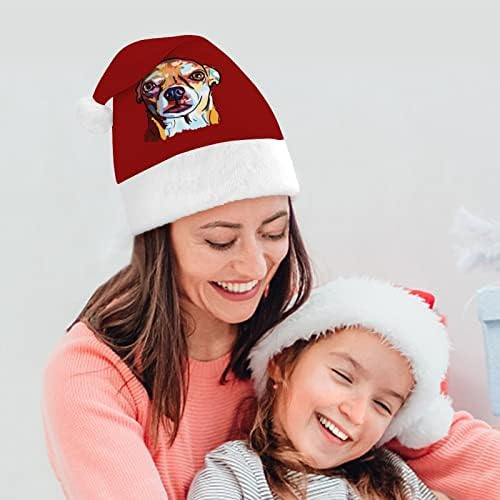 Engraçado chihuahua cachorro chapéus de Natal para adultos chapéus de natal para férias