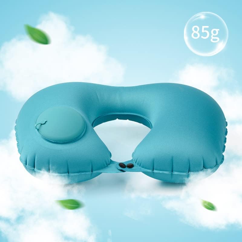 Almofadas de viagem Xigui Pillow portátil em forma de viagem portátil, travesseiro inflável automático manual pressurizado para aviões, viagens, pescoço de cabeça em casa e suporte lombar