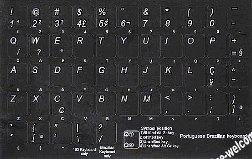 Etiqueta não transparente para teclado de computador com fundo preto