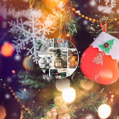 Arregada de Natal Lane acrílico Frost X-Mas Collage Home Decor Circle para ornamentos de árvores, eventos, decoração de festas, feriados, branco