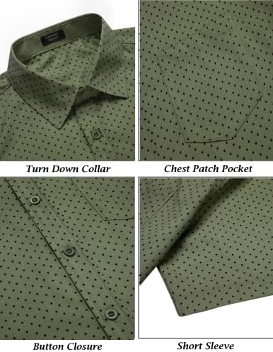 Coofandy mass de manga curta masculina camisetas de bolinhas de polka com estampa de impressão de pães casuais camisetas com bolso com bolso
