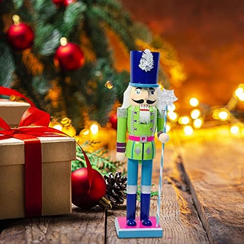 Decoração de natal de quebra -nozes de madeira | 14,96 Nutcacker de madeira de Natal, puro quebra-nozes pintadas à mão, brinquedo festivo de marionetes colecionáveis ​​genéricos