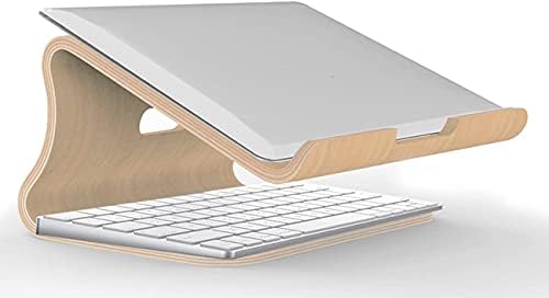 Samdi laptop de madeira/suporte de resfriamento de madeira/suporte para laptop ventilado doca de suporte para