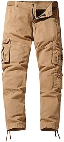 Calça de carga jeans para homens homens casuais calças calcárias com várias bolsas de cor lateral de cor ao ar livre ao ar livre 4 4