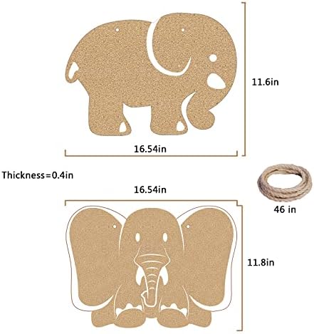 Shoffice Elephant Cork Board Bulletin Board 2 pacote, 16,5 x 12 Pin Pin Plards para paredes, tábua de imagens