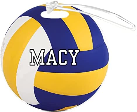 Volleyball Macy personalizável 4 polegadas reforçada Bagagem plástica Tag Adicione qualquer número ou