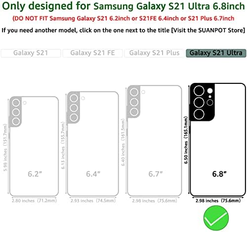 Suanpot para Samsung Galaxy S21 Ultra 6,8 Com o titular de cartão de crédito da carteira de couro de