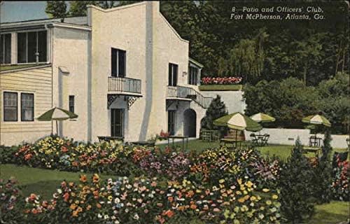 Fort McPherson - Patio and Officers Club Atlanta, Georgia GA GA Original Antique Postcard