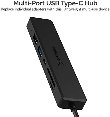 Sabrent Multi Port USB Tipo C Hub com 4K HDMI | Entrega de energia | 1 porta USB 3.0 | 1 porta USB 2.0 | Leitor de cartão SD/microSD