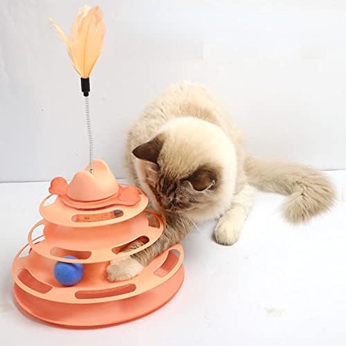 Oallk Cat Toy Play Disc Tower Space Tower Space Tower Interaction Toy Pet