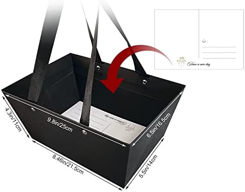 Cestas para presentes vazias, 5 PCs Black Gift Sachs With Handles Diy Kit, cesta de presentes vazio para