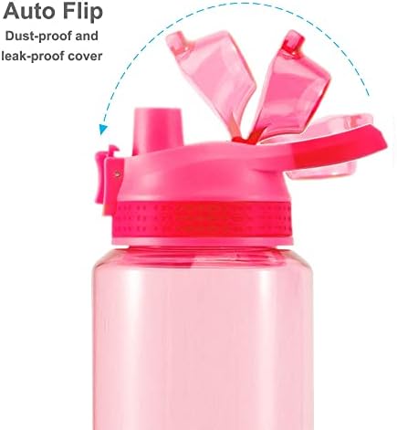 Garrafa de água glitter para mulheres adolescentes, BPA Free Tritan & Leak Proof One Click On Flip Top e Easy Clean