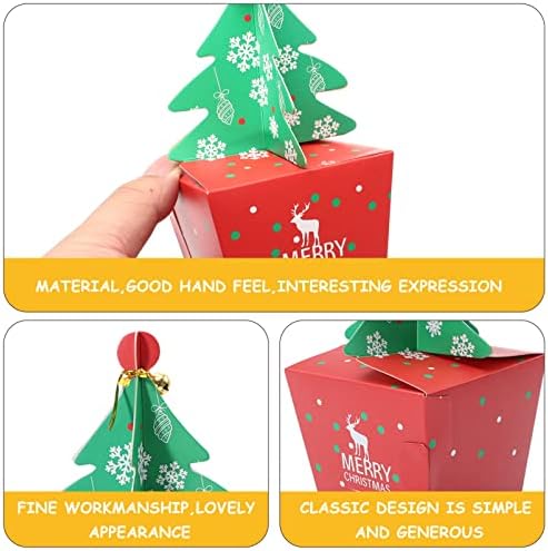 Caixas de doces de árvore de natal 3D UPKoch: Favor de contêineres caixa de doces de Natal de Natal Favors Favors Bag Box Box para festa de férias Casamento de férias Ano novo 10pcs