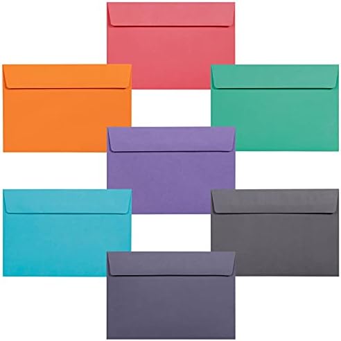 Envelopes A4, envelopes coloridos de 49 pacotes 4x6, envelopes para convites, envelopes coloridos pastel, A4, 4 1/4 x 6 1/4 polegadas, 7 cores