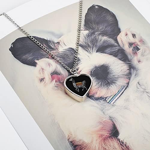 Memorial de lembranças do colar de urna de animais de estimação de lhama jóias para cães gatos cinzas mulheres