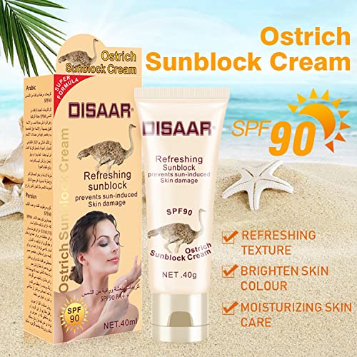 Disaar Beauty Bloco solar creme refrescante protetor solar braços do pescoço da pele Dano de pele SPF 60/90 PA ++ UVA/UVB Protection 40ml/1.35fl.oz