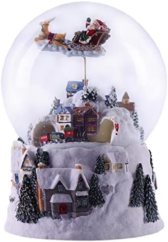 Caixa de música de árvore de Natal Caixa de música Crystal Ball Caixa Rotate Luzes de Vidro Globo de Neve