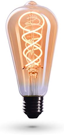 Crown Led Edison Lâmpada E26 Base Base Dimmível Bulbos Incandescentes, 110V-130V, 40 watts equivalente, lâmpada decorativa EL17 | Lâmpadas vintage brancas quentes de 1800 K para lâmpadas de filamento antigo
