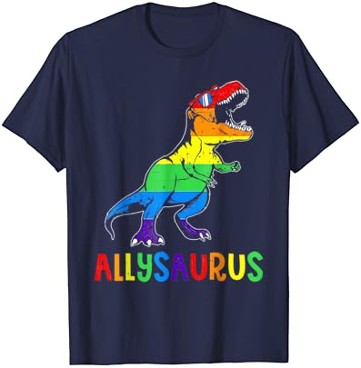 Allysaurus LGBT Tshirt Dinosaur Bandeira do arco-íris Camiseta LGBT Pride