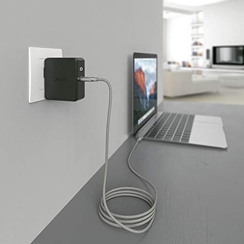 Crave USB -C Carregador de parede 45W com Power Delivery PD para iPhone 12, Samsung Galaxy, iPad Pro e mais