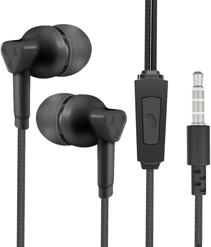 Fones de ouvido em fones de ouvido com fones de ouvido com fio de microfone de 3,5 mm para laptops de smartphones iOS e Android MP3 Walkman Workman Headset