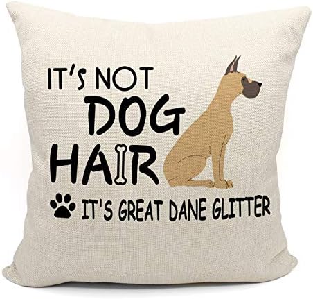 Não é cabelo para cães é um ótimo travesseiro de arremesso de brilho dinamarquês, presentes de amantes de cães,