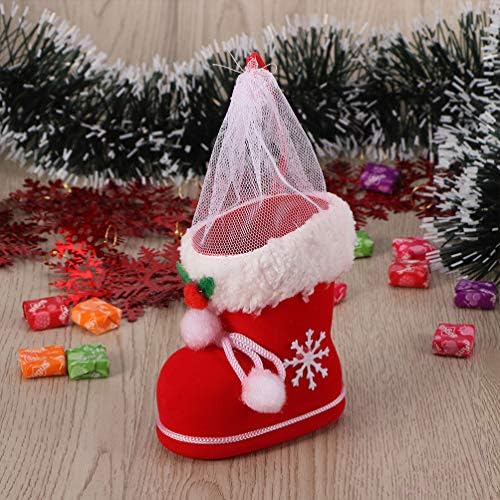Vaso de bota vaso de bota 2pcs botas de doces de Natal Red Shoes Red Santa Gift Skacks lanches