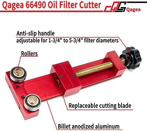Cortador de filtro de óleo QAGEA 66490, ferramenta de corte de filtro de óleo para o intervalo de corte de filtro 1-3/4 a 5-3/4