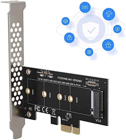 MZHOU NVME M.2 SSD M Chave para PCI-E 3.0 X1 O cartão de expansão do controlador host suporta M.2 NGFF PCI-E 3.0, 2,0 ou 1,0 NVME ou AHCI, M-Key, 2280, 2260, 2242, 2230 Drives de estado sólido com Suporte de baixo perfil