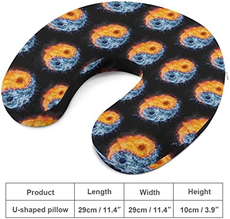 Fire e água yin yang Travelado travesseiro de pescoço u forma para apoio de espuma de memória de suportes da cabeça e pesco