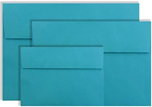 Teal / Aqua 50 envelopes A7 em caixa para 5 x 7 cartões, convites, anúncios da Galeria de Envelopes
