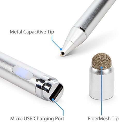 Caneta de caneta para ondas de ondas de caixa para Schok Mini - acumulação de caneta ativa, caneta eletrônica com ponta ultra fina para Schok mini - prata metálica