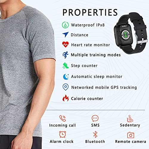 Feilok Smart Watch, Rastreador de fitness de smartwatch de 1,69 para smartphones Android & iOS com rastreamento de sono com freqüência cardíaca, controle musical, modos esportivos, relógio de fitness de monitor de oxigênio no sangue